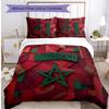 Morocco Football Printed Bedding 3 Piece Set Cozy Breathable Bed Cover Set as Housewarming Holiday Gift