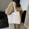 Large Capacity Tote Bag Solid Color Women's Corduroy Shoulder Bag Underarm Bag