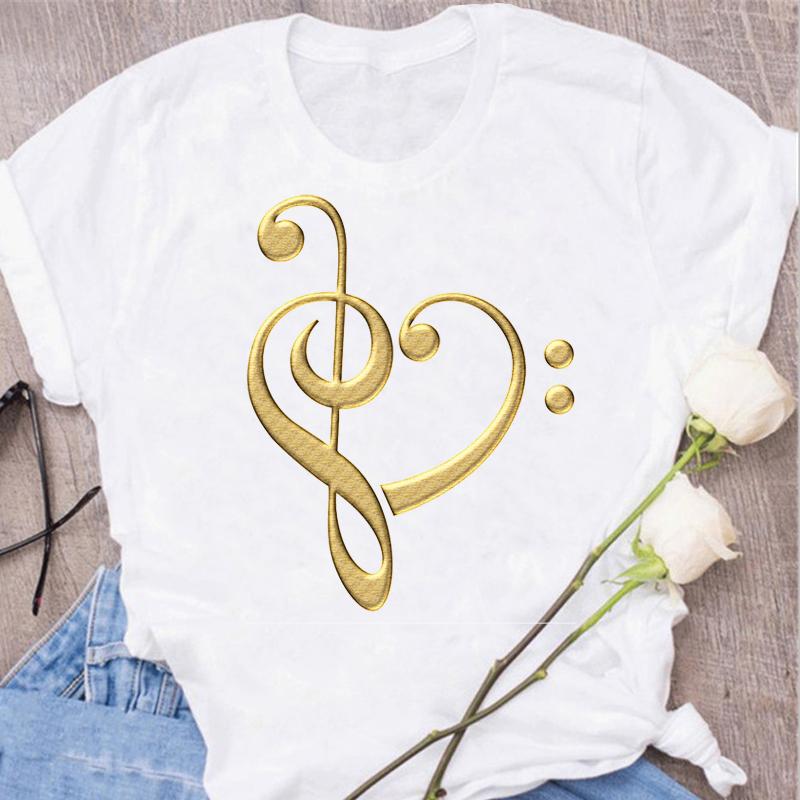 Новая футболка Harajuku Funny Music Note Art T 3D Printe женская футболка музыкальные топы короткие рукава черная футболка