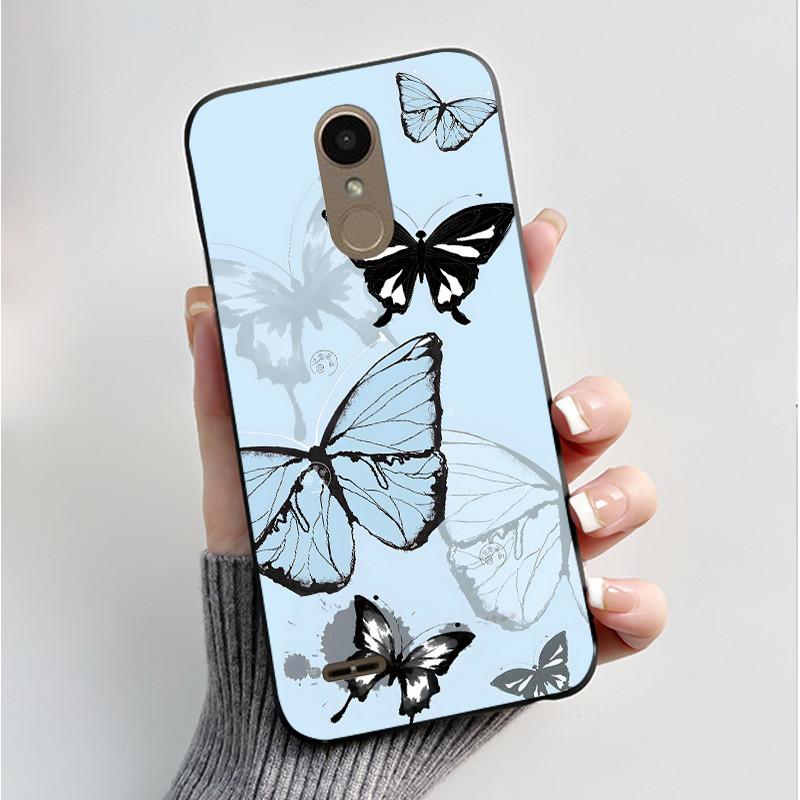 Чехол для телефона LG K10 2018/K11 2018/K11 Plus/K11+ Чехол Роскошный Модный Бабочка Цветок Мягкий ТПУ Черный Силикон Желейный Чехол