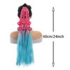 A Ponytail Wig with Colored Bubble Braids and a Ponytail Synthetic Fiber That Is Heat-resistant for Women Easy To Wear for Parties and Gatherings