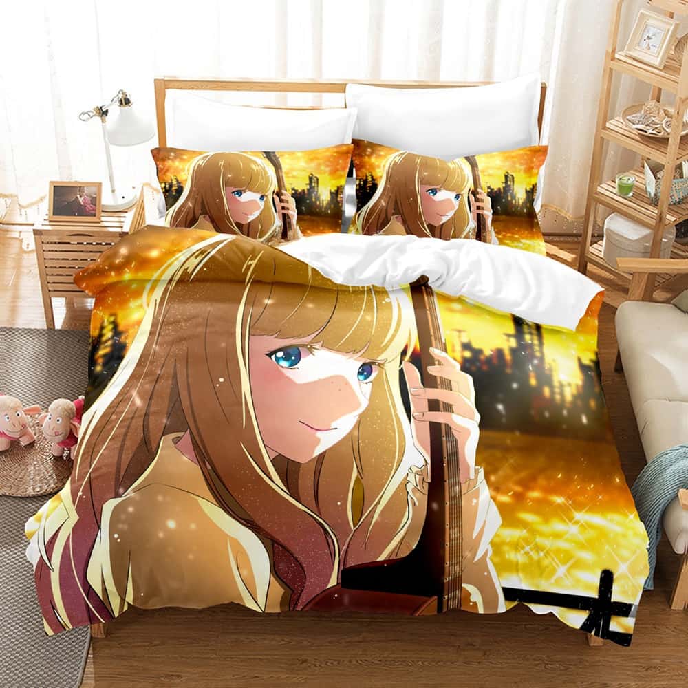 Модный 3D принт Аниме Carole & Tuesday Постельное белье Односпальный Полутораспальный Двуспальный Кинг-сайз Комплект постельного белья Взрослый Детский Спальня Пододеяльник Комплекты