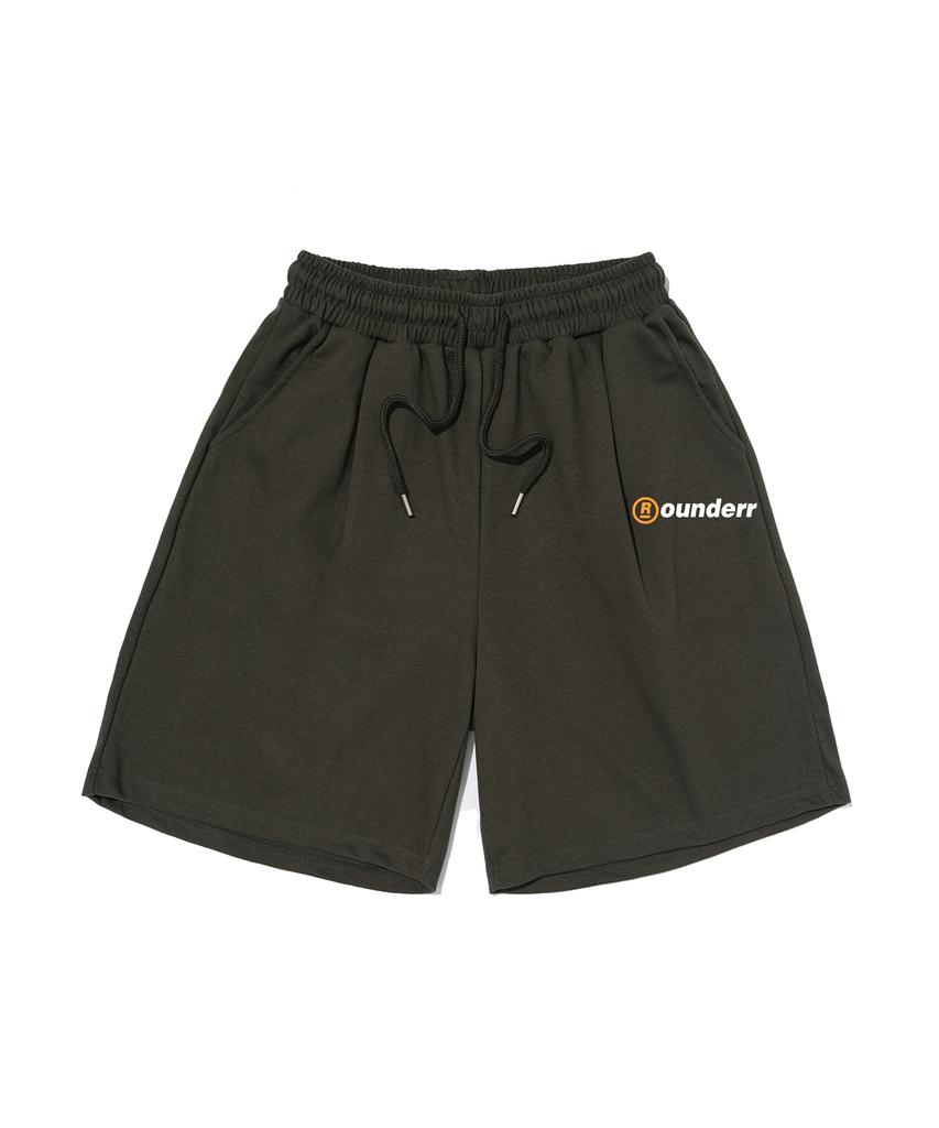 OUNDERR Mini Lettering Logo Half Pants (Khaki)