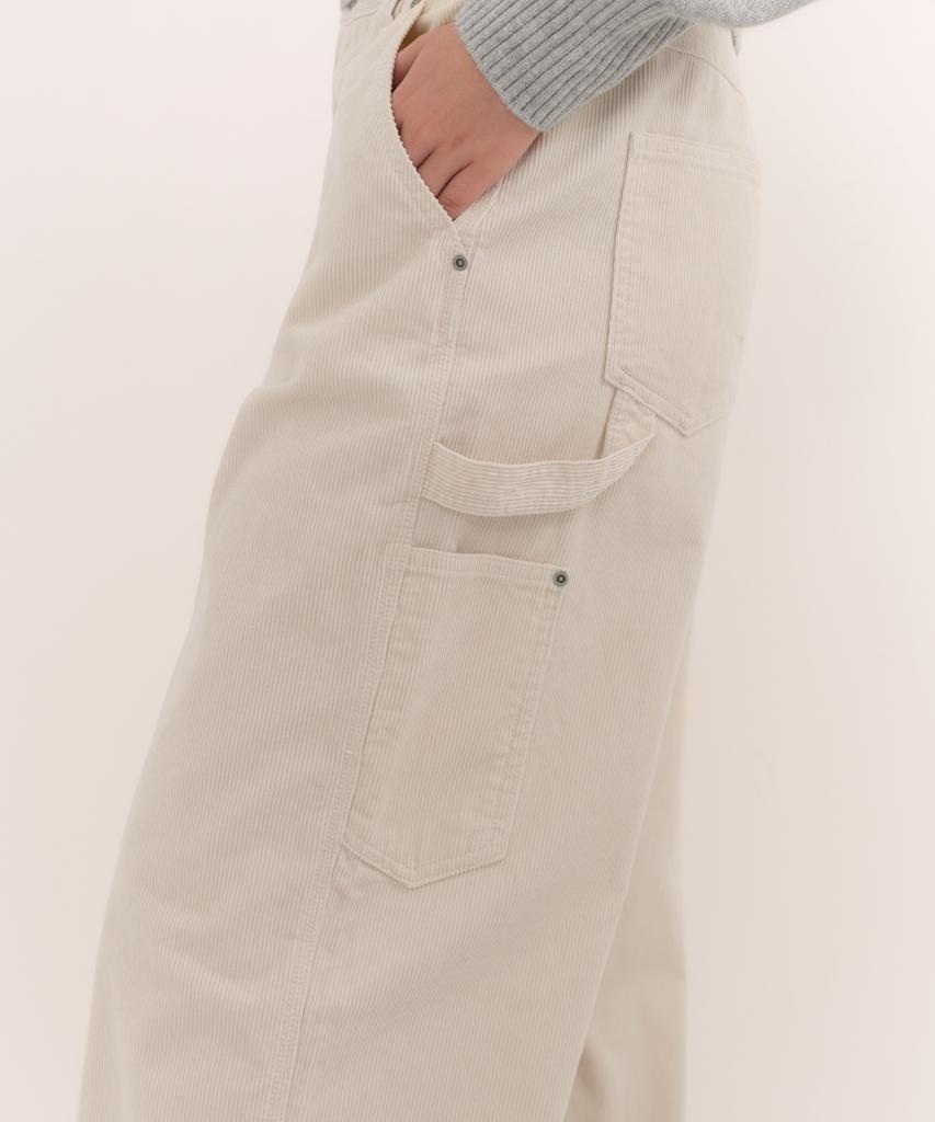 MUSINSA STANDARD WOMAN 11W Corduroy Wide Carpenter Pants [Cream]