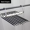 Stainless Steel Multi-Layer Folding Pants Hanger with Clips - Magic Storage Rack for Wardrobe