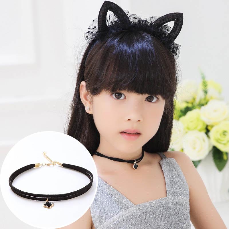 Многослойное кружевное черное ожерелье для детей и девочек, изысканное готическое симпатичное эластичное модное колье