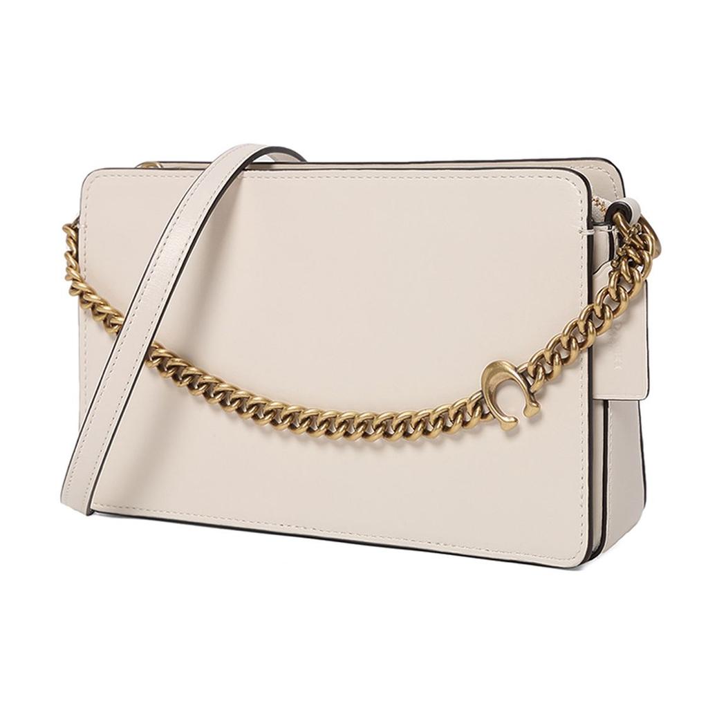 Coach Signature Chain Crossbody 23 Small Classic Logo C Chain Leather Shoulder Bag Women bags White 78801-B4HA