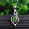 925 Sterling Silver Hetian Jade Jasper Pendant with Certificate - Green Jade Accessories for Women