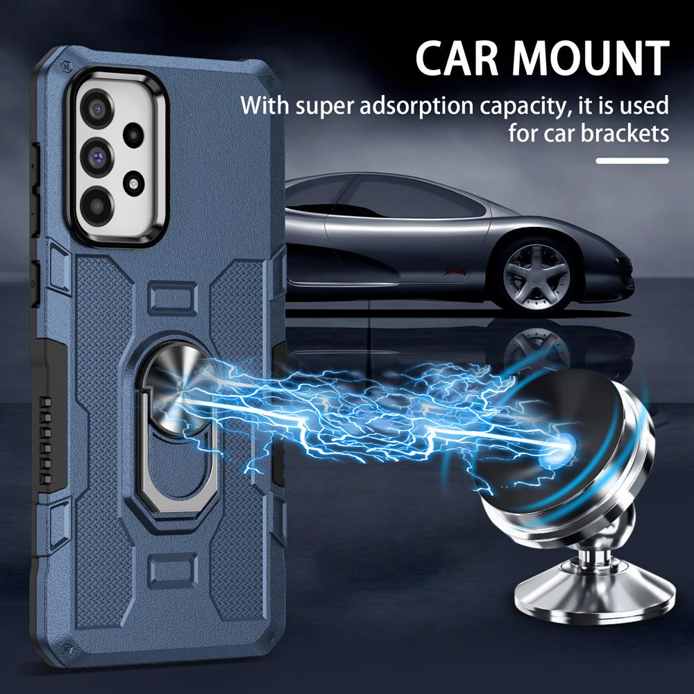 Shockproof Armor Case for Samsung A73 A53 A33 5G A23 A13 Ring Stand Phone Back Cover for Galaxy A04S A52S 5G A72 A32 4G