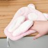 Children's Hand Towel with Hanging Loop Rabbit Shape Coral Fleece Absorbent Towel Soft Quick-drying Bathroom Towel for Kids Kitchen Bathroom