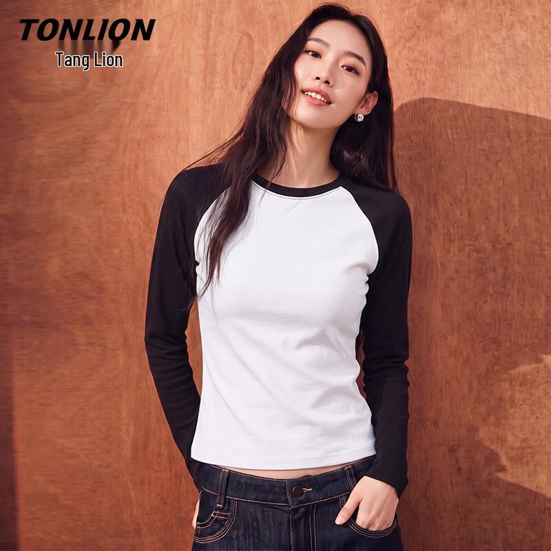 Женская футболка TonLion с цветовыми блоками, приталенная, с длинным рукавом