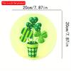 2D плоский 20*20 см 1 шт тема ко Дню Святого Патрика мультяшный четырехлистный клевер растение в горшке потрясающий круглый знак на входе, крыльце и патио на открытом воздухе и в саду ко Дню Святого Патрика