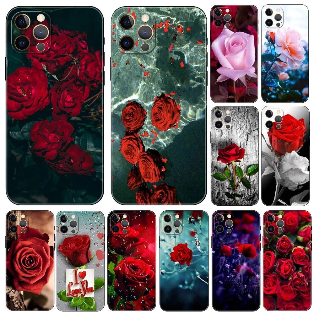 Чехол для телефона с розой для iPhone Samsung Galaxy Redmi Xiaomi Oppo OnePlus Note SA 7 8 9 10 11 12 13 14 20 21 22 23 53 54 Pro Max Plus Ultra TPU Soft