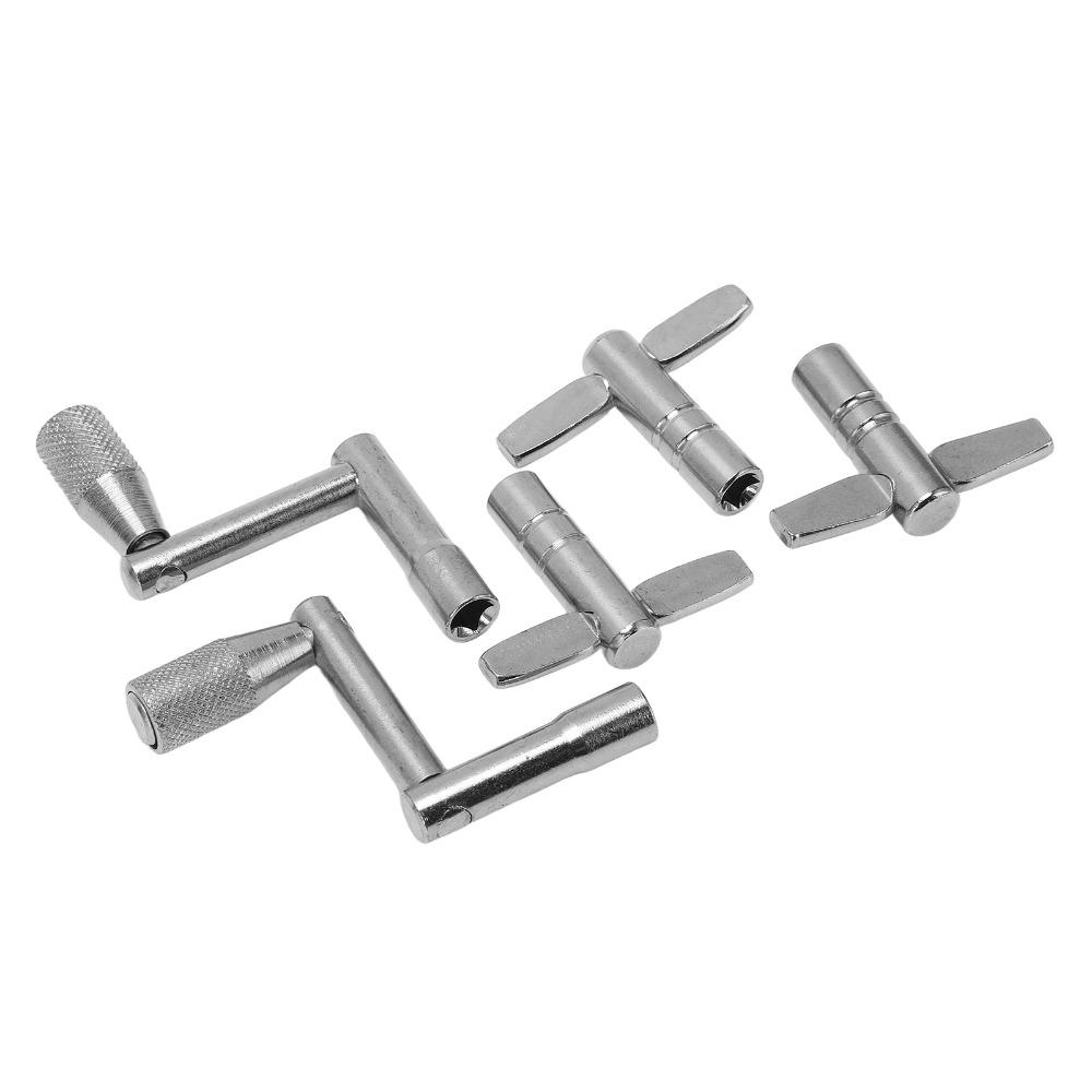 5PCS Metal Drum Tuning Key Silver Percussion Hardware Tool Premium Drum Key Pack For Drummers