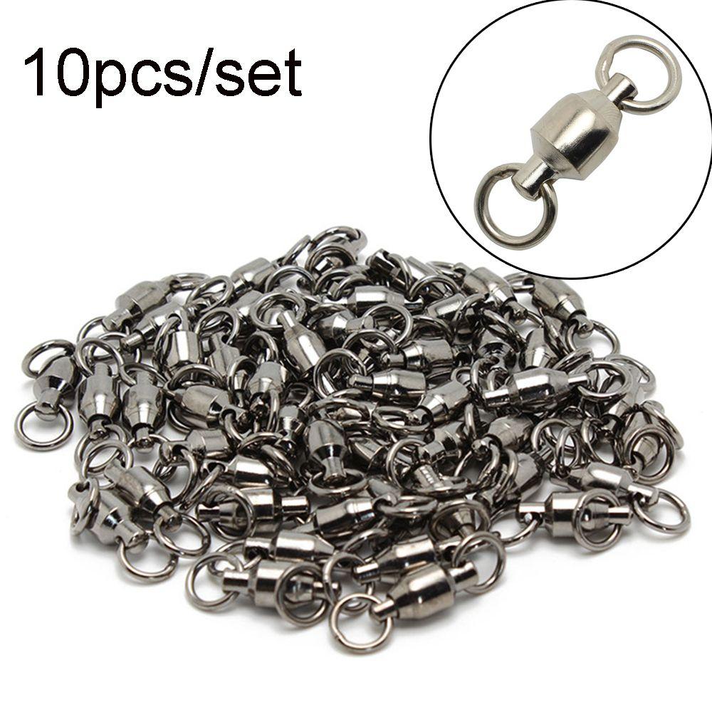 10# Stainless Steel Fishing Rolling Swivel Connector Heavy Duty Ball Solid Ring Bearing Barrel
