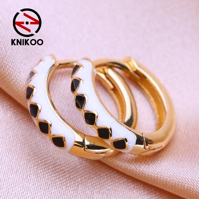 KNIKOO Маленькие круглые серьги-клипсы для женщин, модные серьги-кольца, ювелирные изделия для свадебных подарков, серьги с кубическим цирконием CZ