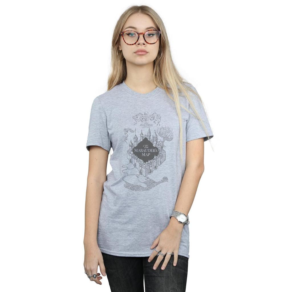 Harry Potter Womens/Ladies The Marauder´s Map Cotton Boyfriend T-Shirt