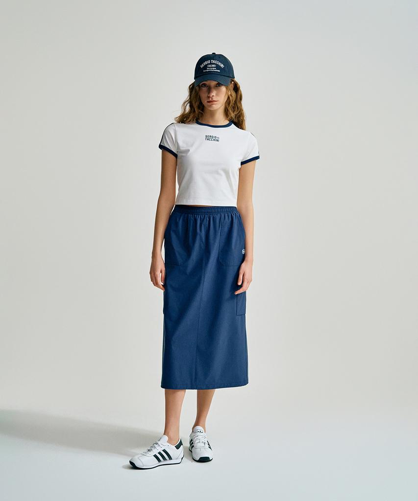 SERGIO TACCHINI W Comfortcool Легкая тканая длинная юбка (военно-морской флот)
