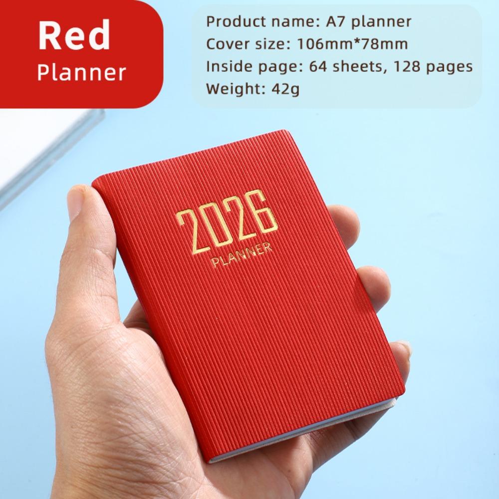 With Calendar 2026 Agenda Book A7 Notebooks Portable To Do List English Notepad  Students