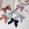 Women Girls Cute Hairpins Hair Rope Lace Hollowed Bow Ribbon Hair Clip Hair Ornament Fashion Headband Black White Hair Accessory