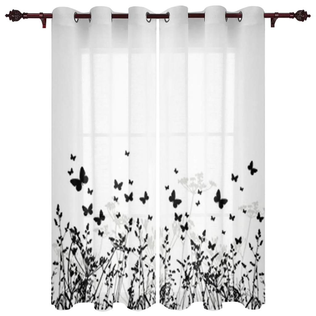 Травяной фон бабочка оконные шторы для гостиной спальни роскошные современные кухонные шторы тканевые шторы