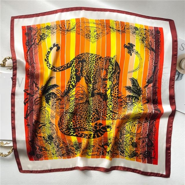 Silk Scarf For Women Luxury Hijab Hair Bands Square Neckerchief Female Satin Shawl Ribbon Headband Fashion Wraps Bandana