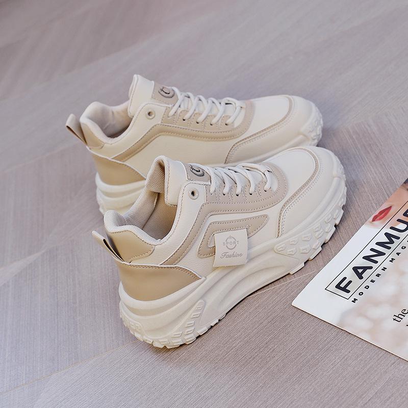 Women's High-Top White Sneakers, All-Match Thick-Soled Casual Shoes, 2025 Autumn/Winter New Sports Dad Shoes CY-C036