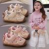 Туфли для малышки, защита от пинков, для малышей, мягкая подошва, осенние новинки, детская спортивная обувь, нескользящие, с бантом, в корейском стиле, туфли принцессы