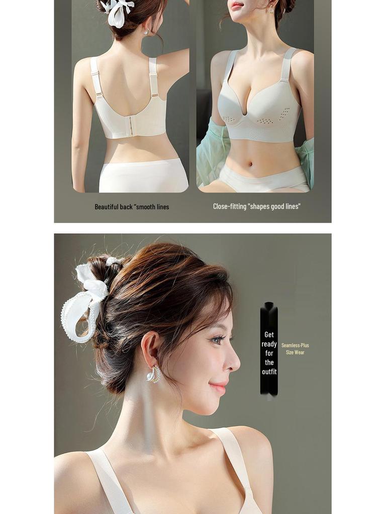 Plus Size Seamless Push-Up Shaping Bra with Side Support