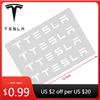 Автомобильная наклейка Tesla 4 шт. Наклейки на ручки дверей автомобиля Наклейки на шины Зеркало заднего вида Аксессуар-защита с эмблемой для Tesla Model Y 3 S X