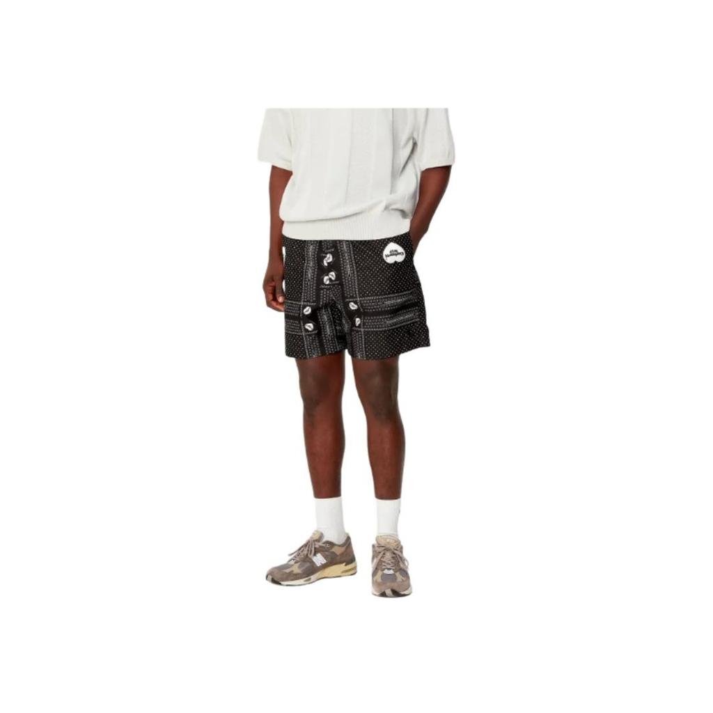 Carhartt WIP Мужские плавательные шорты с принтом, эластичным поясом и шнурком Черные I031536-24M-XX