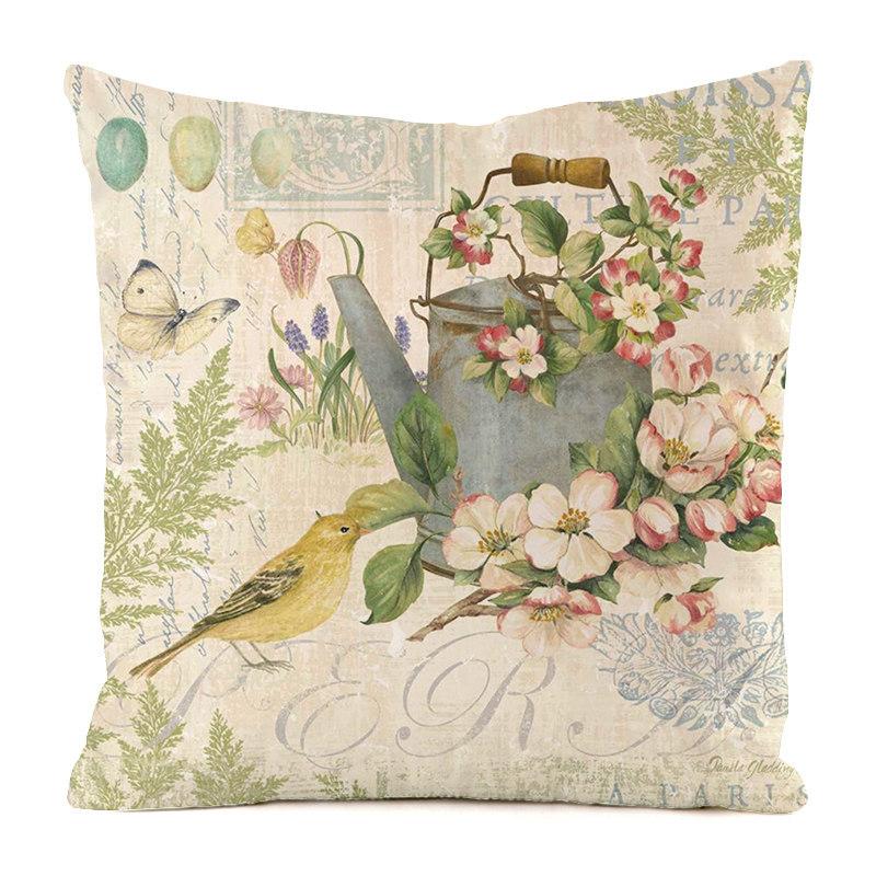 Nordic Pastoral Style Digital Printing Short Plush Pillow Cover Decorative For Car Sofa Office Cushion Cover Home Goods