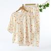 New Women's Spring/Summer Women's Pure Cotton Pajama Set Flower Print Short Sleeves+Capris Two Piece Sweet Home Furnishings