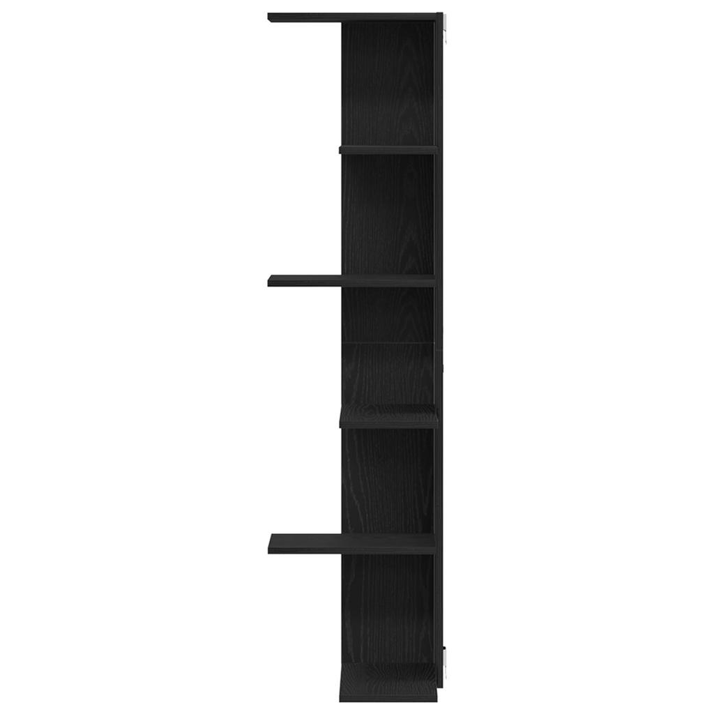 Black Minimalist Corner Bookshelf for Display and Storage for the Corners of Bedrooms, Living Rooms and Beyond