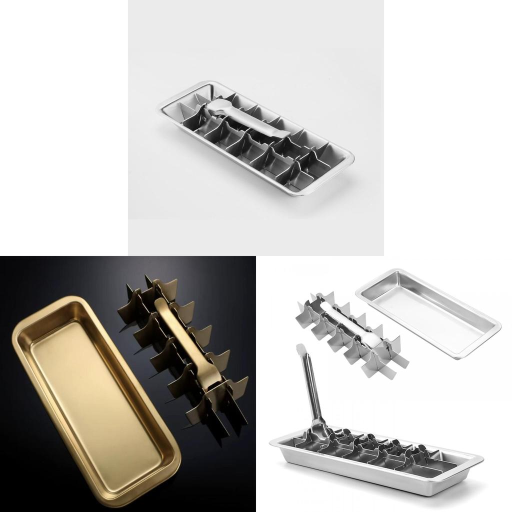 304 Stainless Steel Ice Cube Tray With Fast Freezing For Home Bar Use