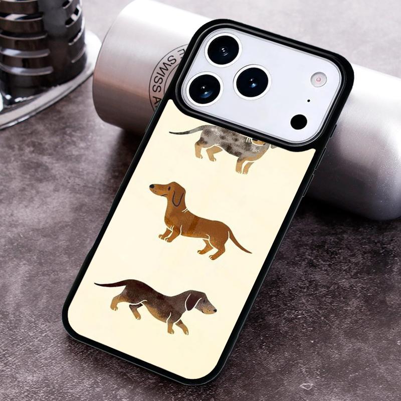 Мультяшный Такса Сосисочная Собака Чехол для Телефона Для iPhone 17 16 15 14 13 12 11 Pro Max Plus 17Air Мягкий Силиконовый Чехол