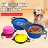 Collapsible Dog Bowl Portable Travel Pet Feeder Bowl Expandable Silicone Pet Food Water Bowl with Carabiners Clip for Walking Hiking Camping