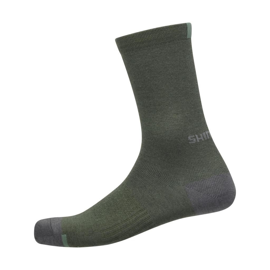 Cycling Socks Performance Wool Socks SIZE Dark Olive [Shimano] Size L-XL (SHOE 45-48) Color