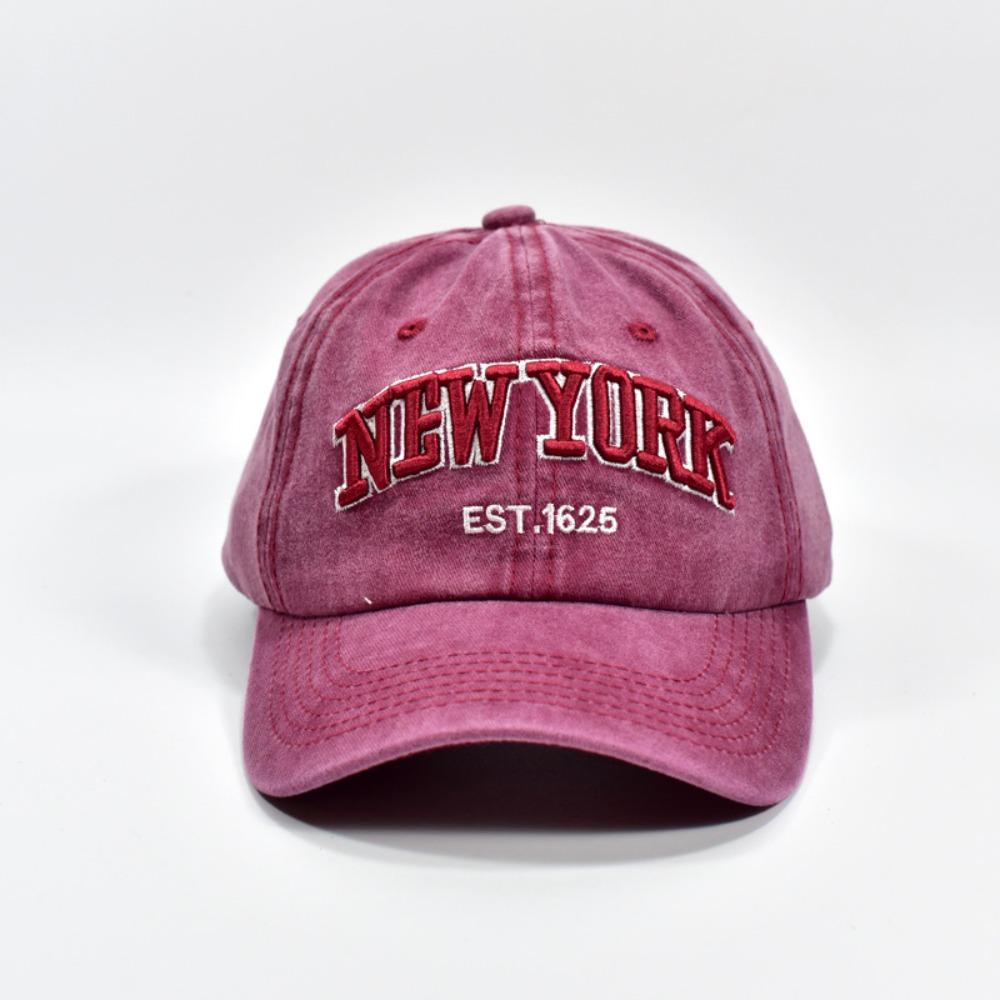 Cotton Sport Duck Tongue Cap Washable Letter Embroidery Sun Hats New York Baseball Cap  Summer