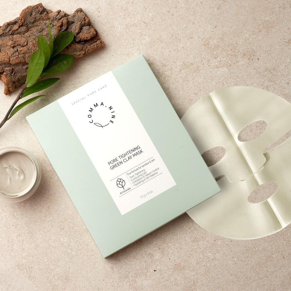 Comma Nine Sebum/Pore Clay Plaster Mask Pack, 4 упаковки, 2 штуки