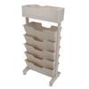 Beige White Bookshelf Plastic Bookcase Narrow Book Storage Utility Display Shelves for Living Room