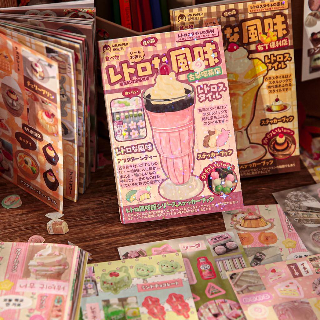Vintage Flavor House Sticker Book Japanese Retro Style Student Scrapbook Scenery Decals for Journaling DIY Craft Stationery