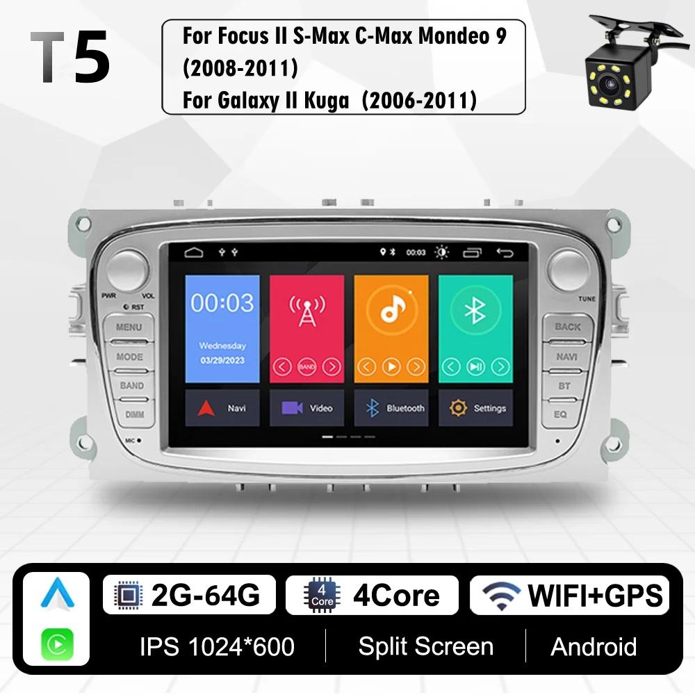2 Din Android Радио WiFi 4G LTE Автомобильный мультимедийный видеоплеер для Ford Focus Mondeo C-MAX S-MAX Galaxy II Kuga Carplay Головное устройство