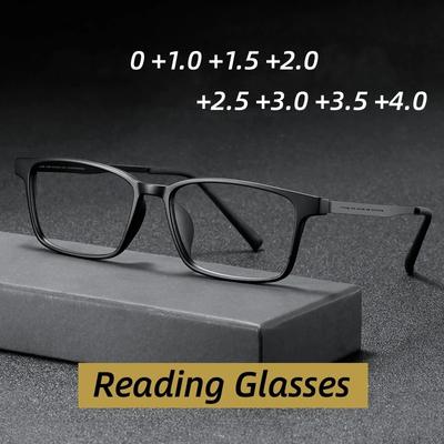 Мужские сверхлегкие очки для чтения TR90 в оправе из титанового сплава с защитой от синего света, деловые очки, удобные дальнозоркие очки