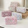 Flower Quilted Makeup Storage Bag Portable Travel Organizer Cosmetic Toiletry Pouch Cute Make Up Handbag Floral Bags
