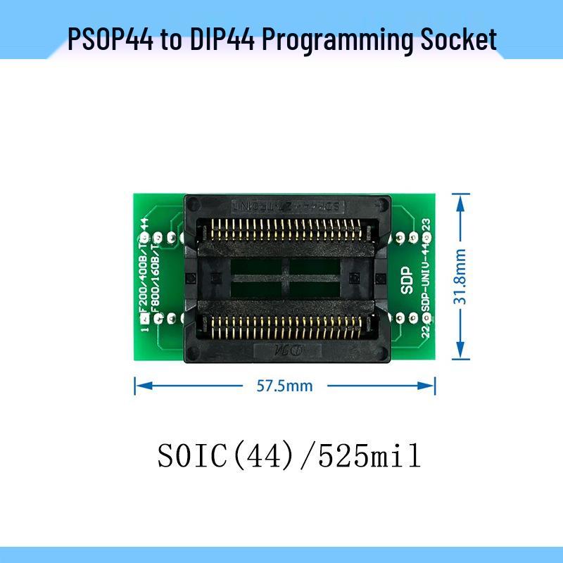 IC Test Socket Adapter: PSOP44 to DIP44/SOP44/SOIC44 Conversion