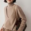 Women's Oversized V-Neck Cashmere Sweater - Retro Autumn/Winter Knitwear