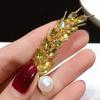 Atmospheric Gold Wheat Ear Brooch Men'S Suit Business Casual Pin Femininity Simple Accessories