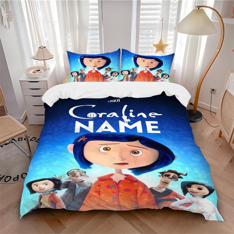 Coraline: A Nighttime Story Bedding Set 3 Piece Comforter Cover Gift for Bedroom,Includes No Insertsjt071