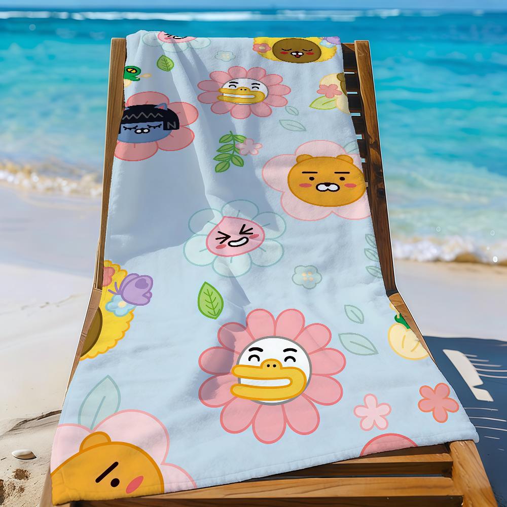 Милое K-KAKAO F-FRIENDS Полотенце Спортивное Быстросохнущее Для Путешествий Кемпинга Песозащитное Мягкое Легкое Большое Пляжное Полотенце